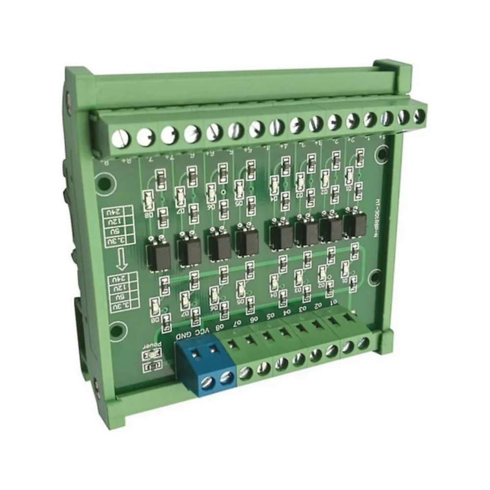 Φωτογραφία προϊόντος: OEM 8-Channel Optocoupler Isolation Board 5V to 12V, NPN output