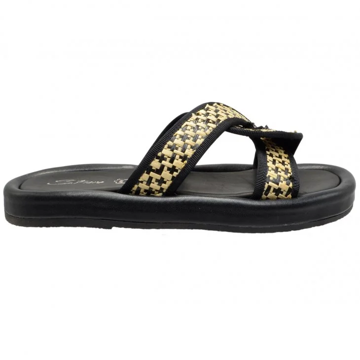 Φωτογραφία προϊόντος: Spiero COMFORT E49-011 ΜΑΥΡΟ RAFFIA & ΔΕΡΜΑ