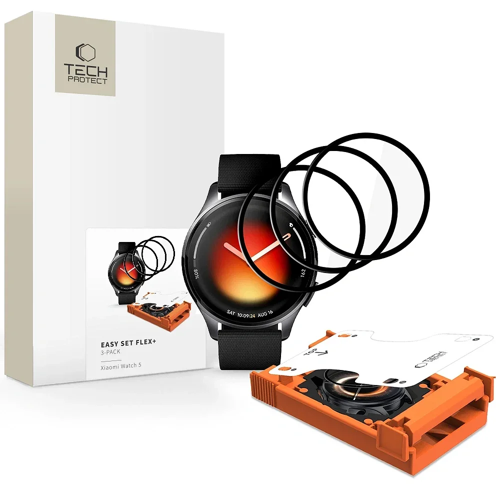 Φωτογραφία προϊόντος: Tech-Protect Tech‑Protect Easy Set Flex+ 3‑Pack Xiaomi Watch 5 Black