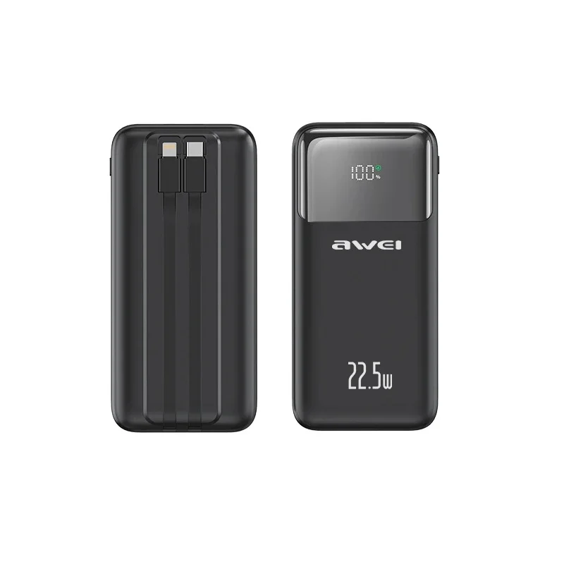Φωτογραφία προϊόντος: Powerbank - P106K - 10.000mah - 22.5W - AWEI - 007313 - Black