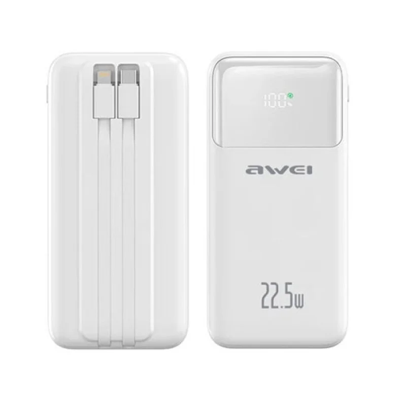Φωτογραφία προϊόντος: Powerbank - P106K - 10.000mah - 22.5W - AWEI - 005562 - White