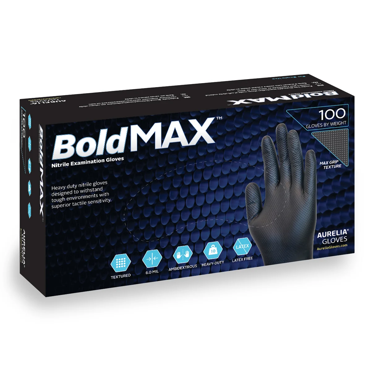 Φωτογραφία προϊόντος: Bournas Medicals Aurelia Bold Max Γάντια Νιτριλίου Χωρίς Πούδρα Μαύρα (100 τμχ)