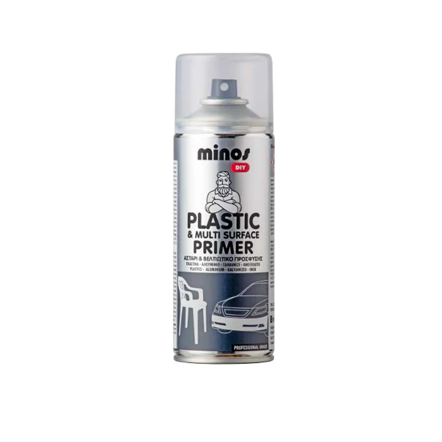 Φωτογραφία προϊόντος: Spray Αστάρι Πλαστικών Επιφανειών Minos Διάφανο 400 ml
