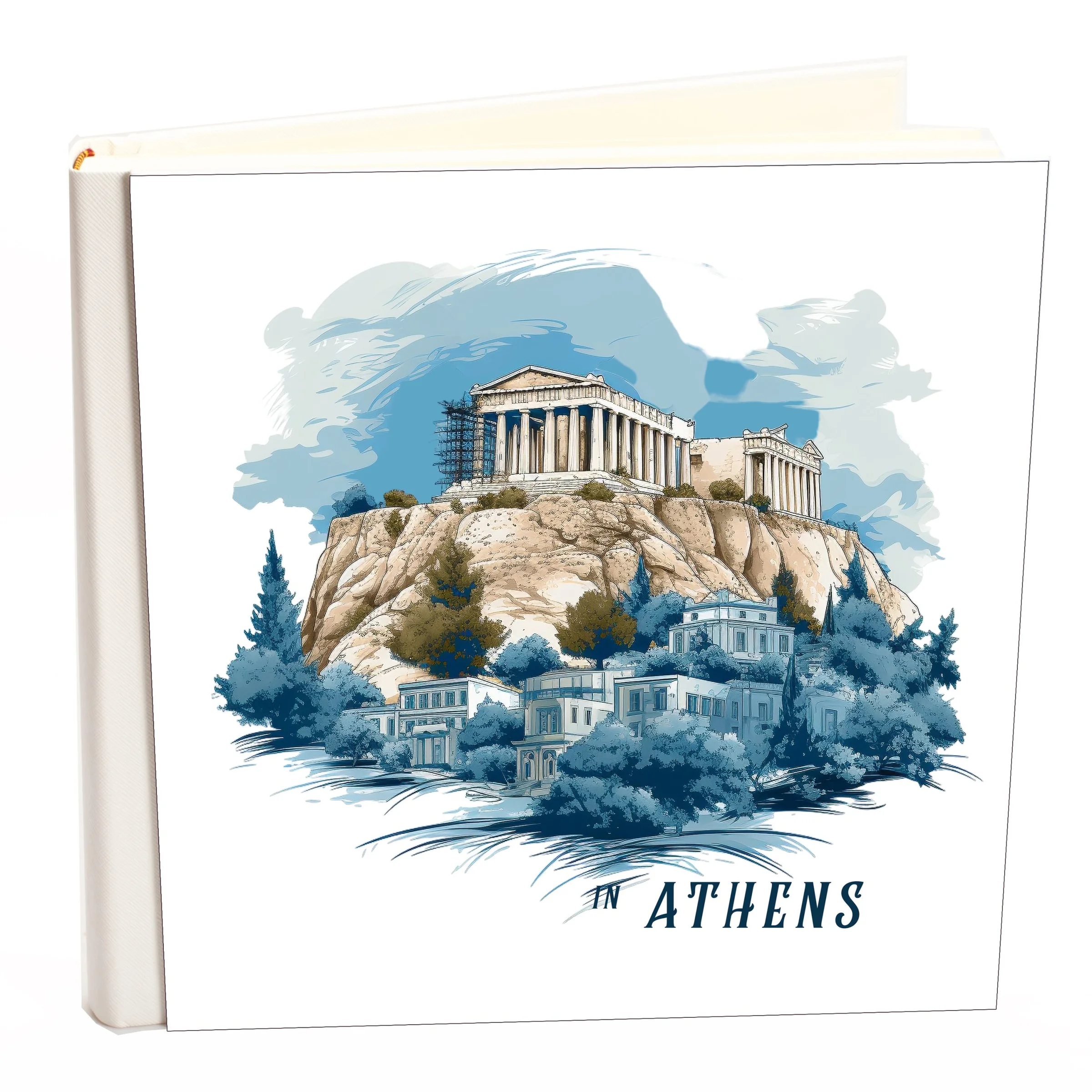 Φωτογραφία προϊόντος: HOPER Άλμπουμ βιβλιδετημενο δερματινης my album, IN ATHENS, άλμπουμ με ριζόχαρτο 30x30cm και κουτί άλμπουμ