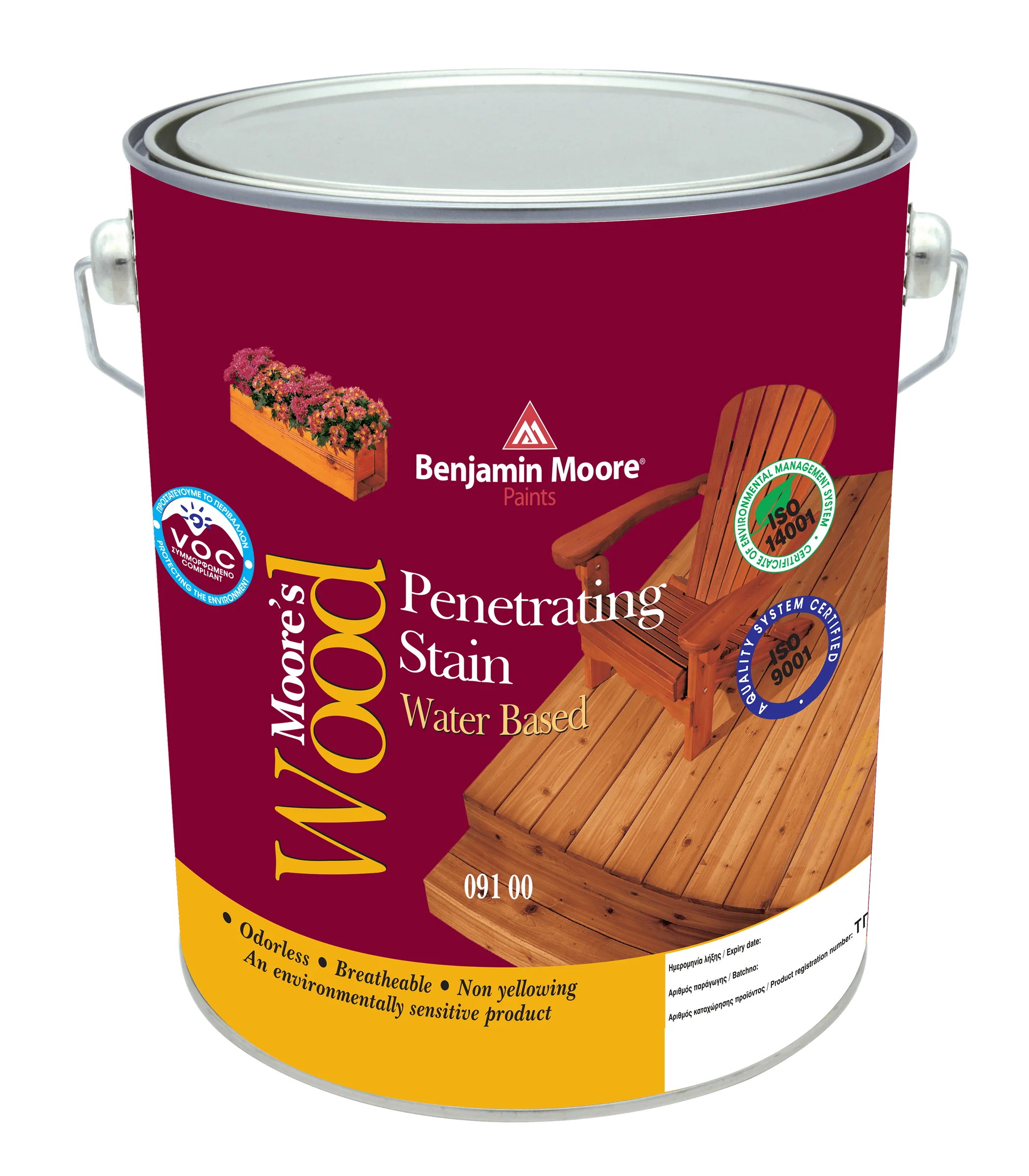 Φωτογραφία προϊόντος: Benjamin Moore Wood 091 Βαφή Εμποτισμού Ξύλων Νερού Αχρωμο