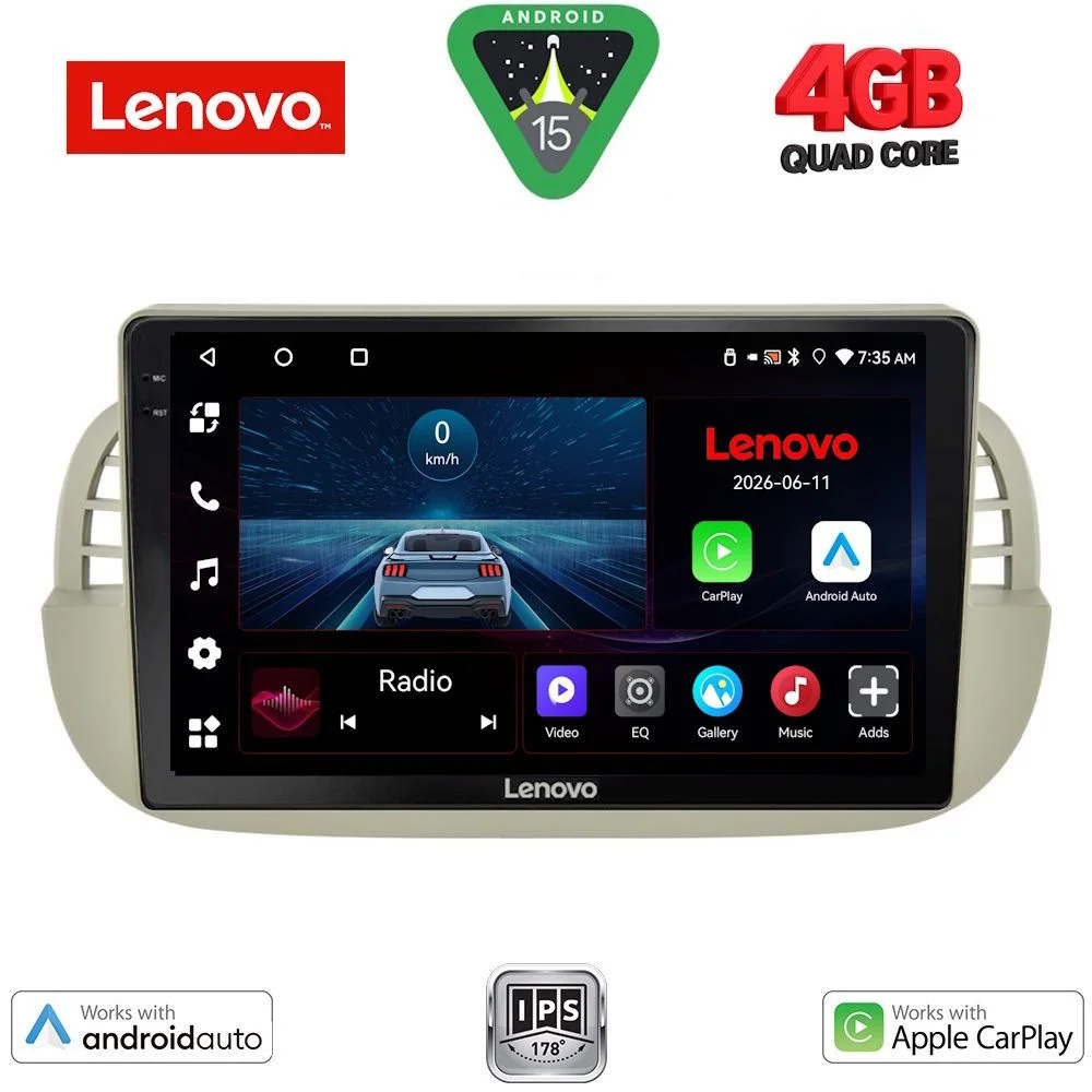 Φωτογραφία προϊόντος: LENOVO LVE 8130BG_CPAA (9inc) MULTIMEDIA TABLET for FIAT 500 mod. 2007-2015 (BEIGE)