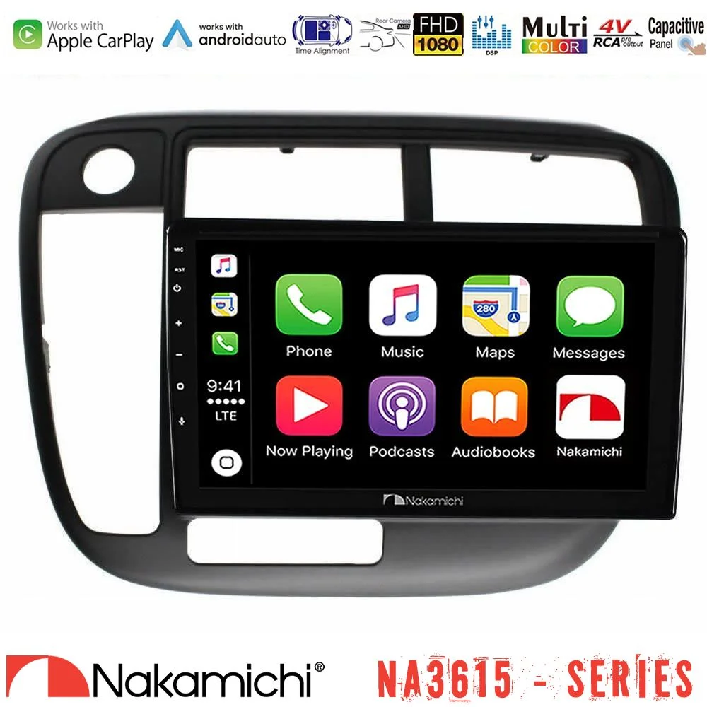 Φωτογραφία προϊόντος: Nakamichi NA3615 Series Με Wireless Carplay & Android Auto Honda Civic 1995-2001 Media Station Tablet 9