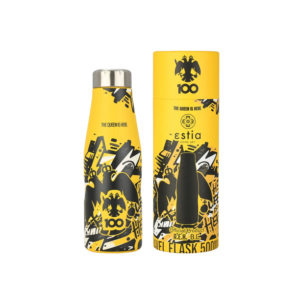 Φωτογραφία προϊόντος: ESTIA ΘΕΡΜΟΣ TRAVEL FLASK AEK BC EDITION THE QUEEN IS HERE 500ml