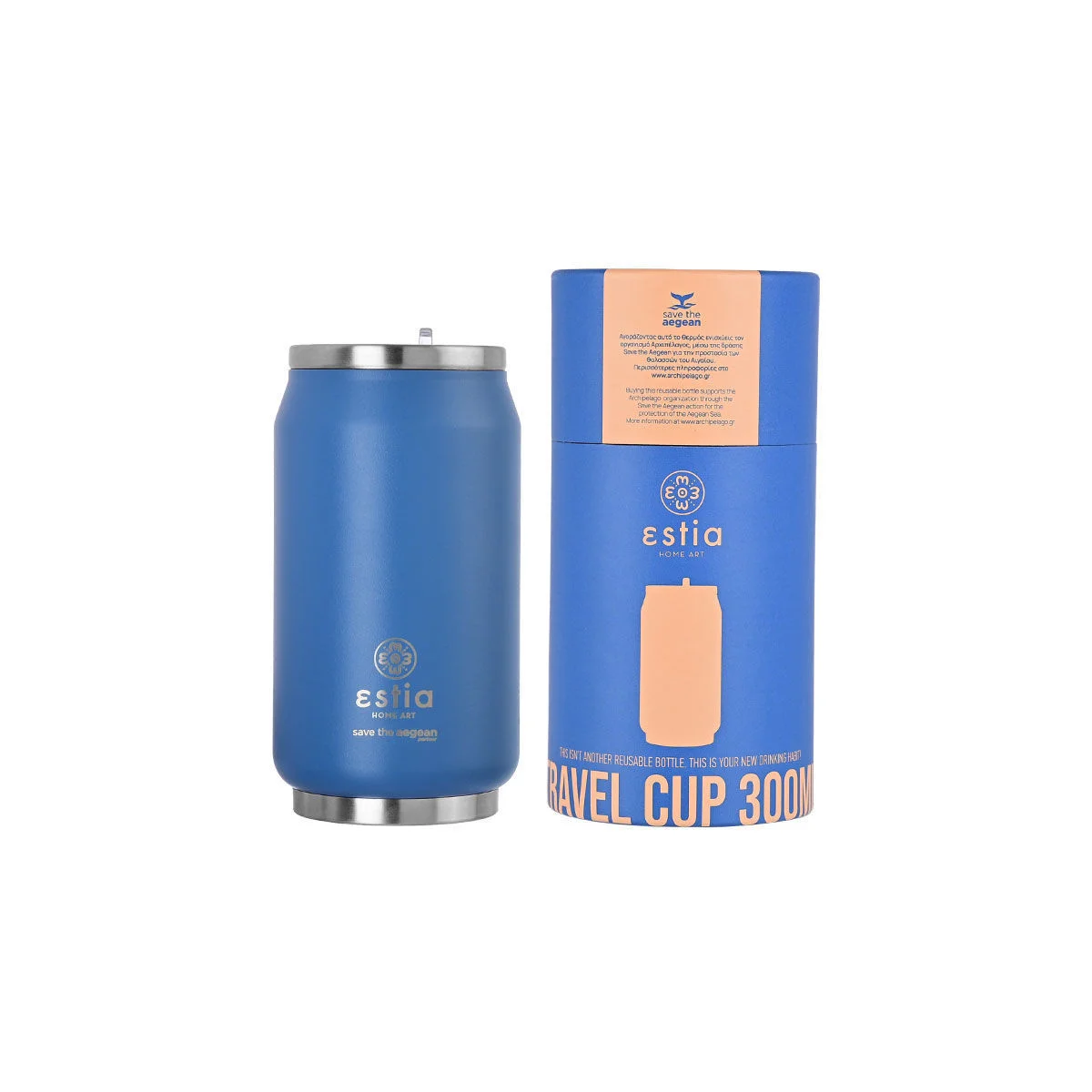 Φωτογραφία προϊόντος: ESTIA ΘΕΡΜΟΣ TRAVEL CUP SAVE THE AEGEAN 300ml DENIM BLUE