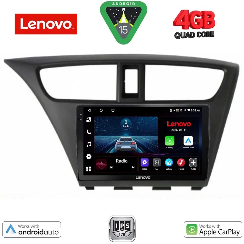 Φωτογραφία προϊόντος: LENOVO LVE 8190_CPAA (9inc) MULTIMEDIA TABLET for HONDA CIVIC mod. 2012-2016
