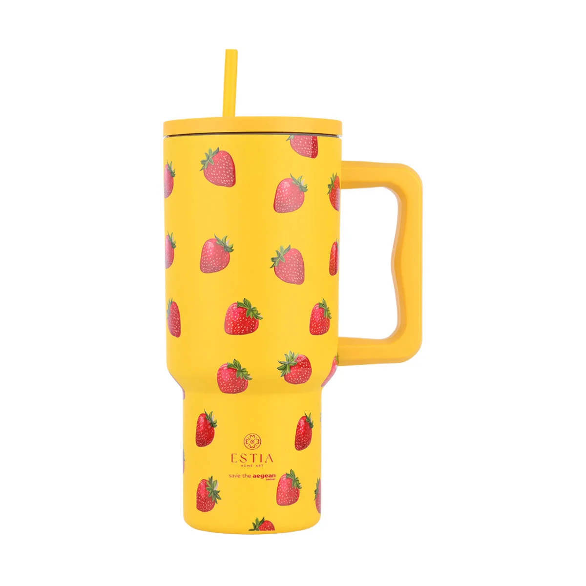 Φωτογραφία προϊόντος: ESTIA ΘΕΡΜΟΣ STRAW TUMBLER XL SAVE THE AEGEAN 900ml BERRY BRIGHT