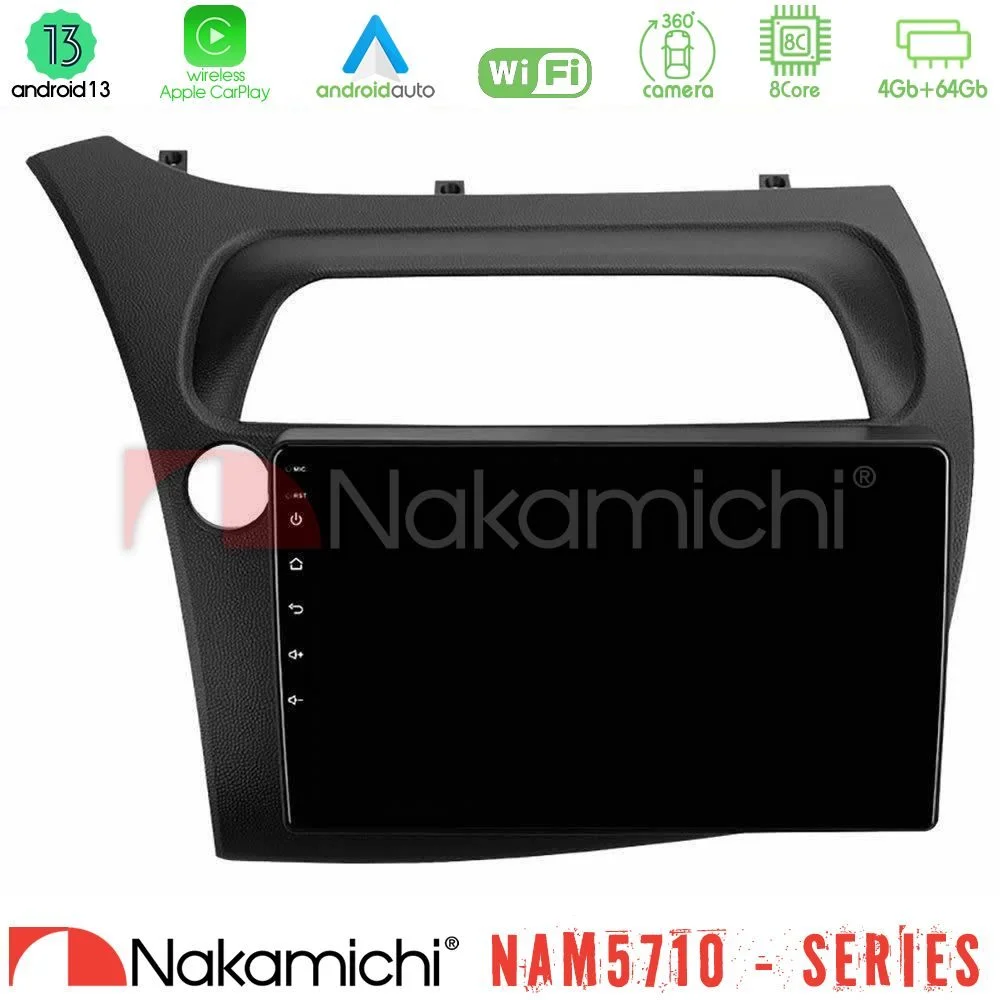 Φωτογραφία προϊόντος: Nakamichi NAM5710 Series 8Core Android13 4+64GB Honda Civic Hatchback 2006-2011 Navigation Multimedia Tablet 9