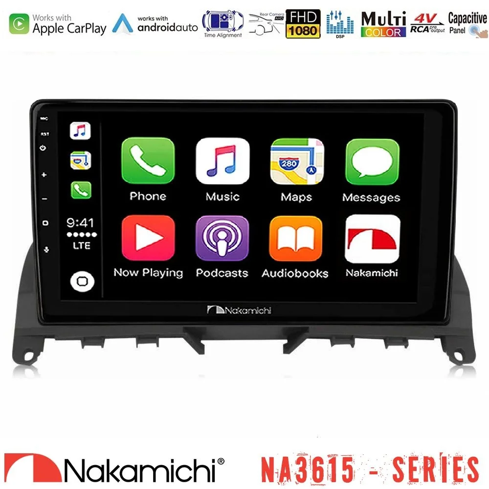 Φωτογραφία προϊόντος: Nakamichi NA3615 Series Με Wireless Carplay & Android Auto Mercedes C Class W204 Media Station Tablet 9 (Σκούρο καφέ)