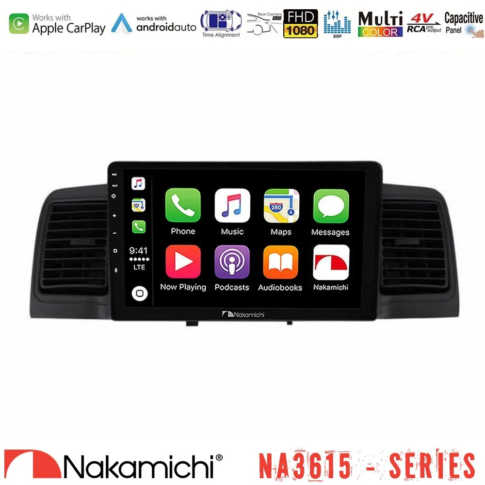Φωτογραφία προϊόντος: Nakamichi NA3615 Series Με Wireless Carplay & Android Auto Toyota Corolla 2002-2006 Media Station Tablet 9 (Black)