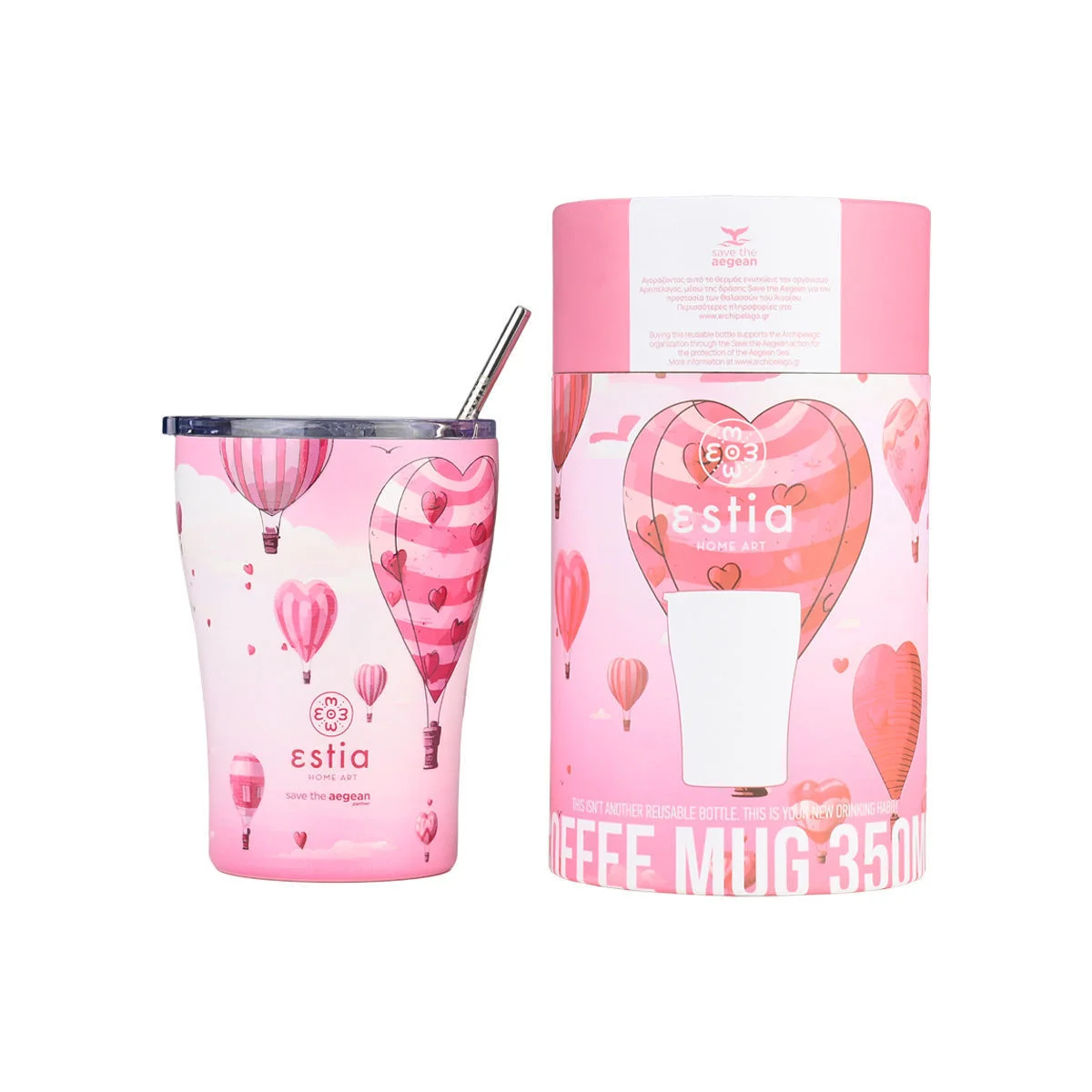 Φωτογραφία προϊόντος: ESTIA ΘΕΡΜΟΣ COFFEE MUG SAVE THE AEGEAN 350ml LOVE ASCEND