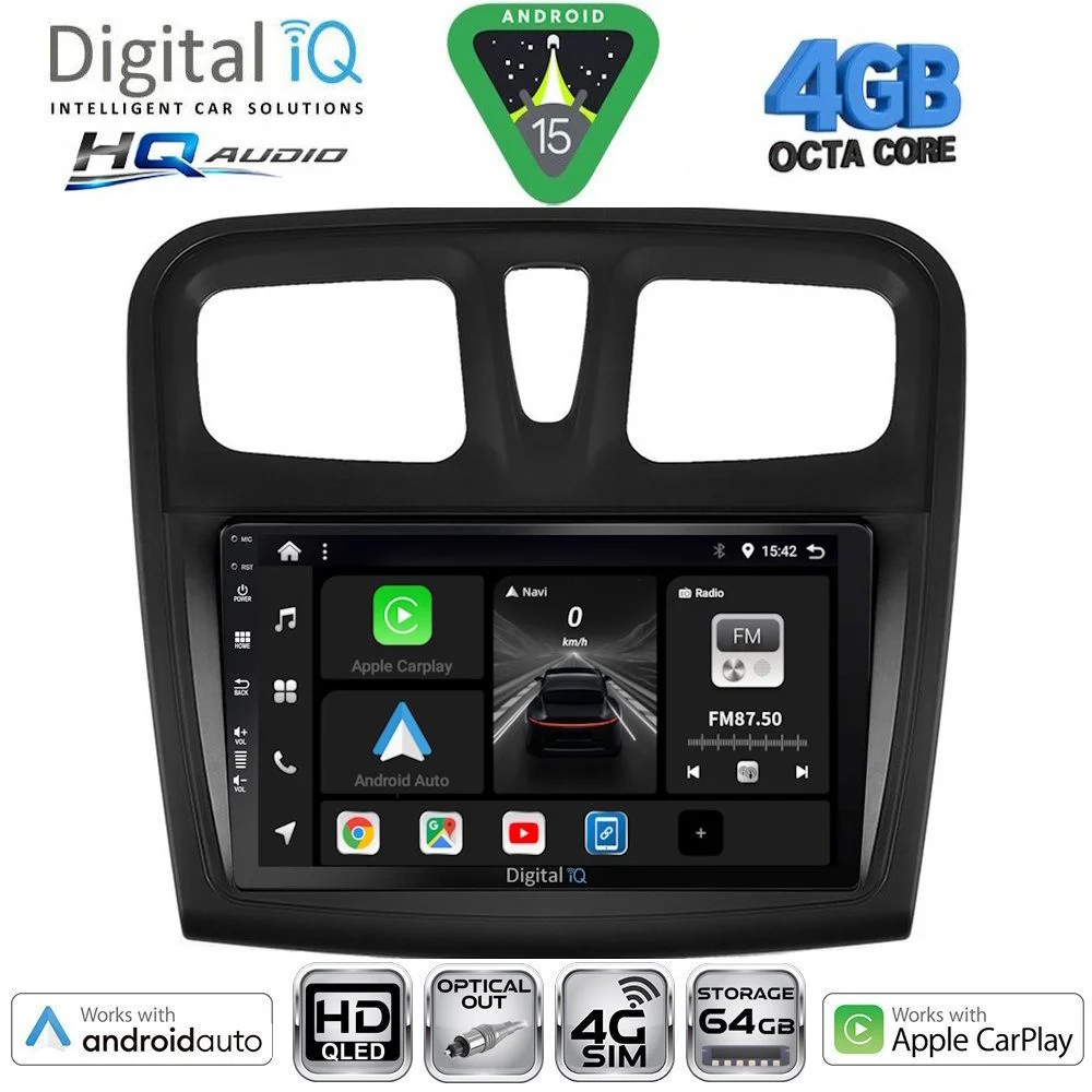Φωτογραφία προϊόντος: DIGITAL IQ BXK 19108SQ_CPAA (9inc) MULTIMEDIA TABLET for DACIA LOGAN – SANDERO mod. 2012-2019