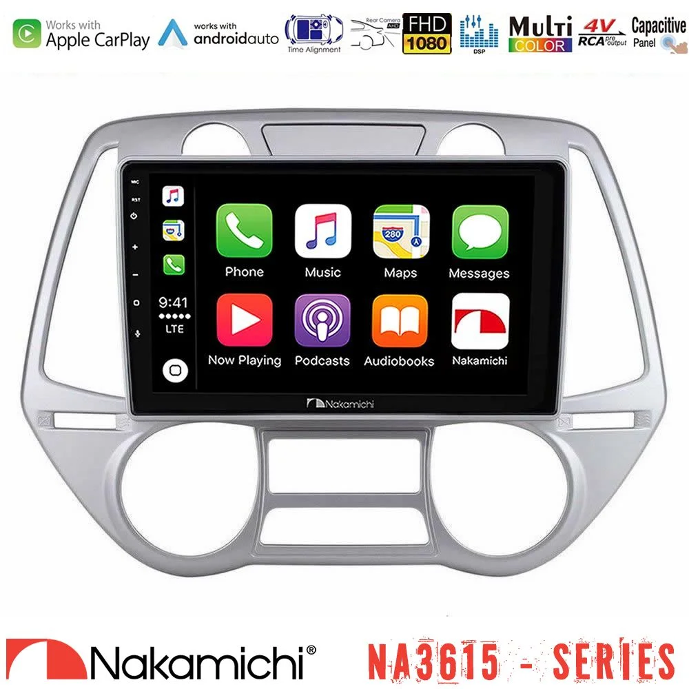 Φωτογραφία προϊόντος: Nakamichi NA3615 Series Με Wireless Carplay & Android Auto Hyundai i20 2009-2012 Auto A/C Media Station Tablet 9