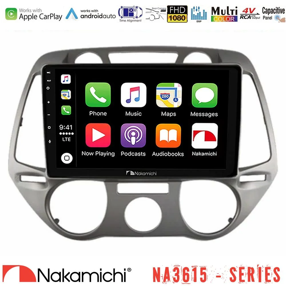 Φωτογραφία προϊόντος: Nakamichi NA3615 Series Με Wireless Carplay & Android Auto Hyundai i20 2009-2012 Manual A/C Media Station Tablet 9