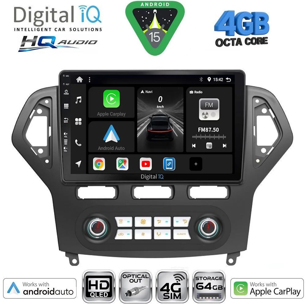 Φωτογραφία προϊόντος: DIGITAL IQ BXK 19162_CPAA CLIMA (10inc) MULTIMEDIA TABLET for FORD MONDEO mod. 2007-2011