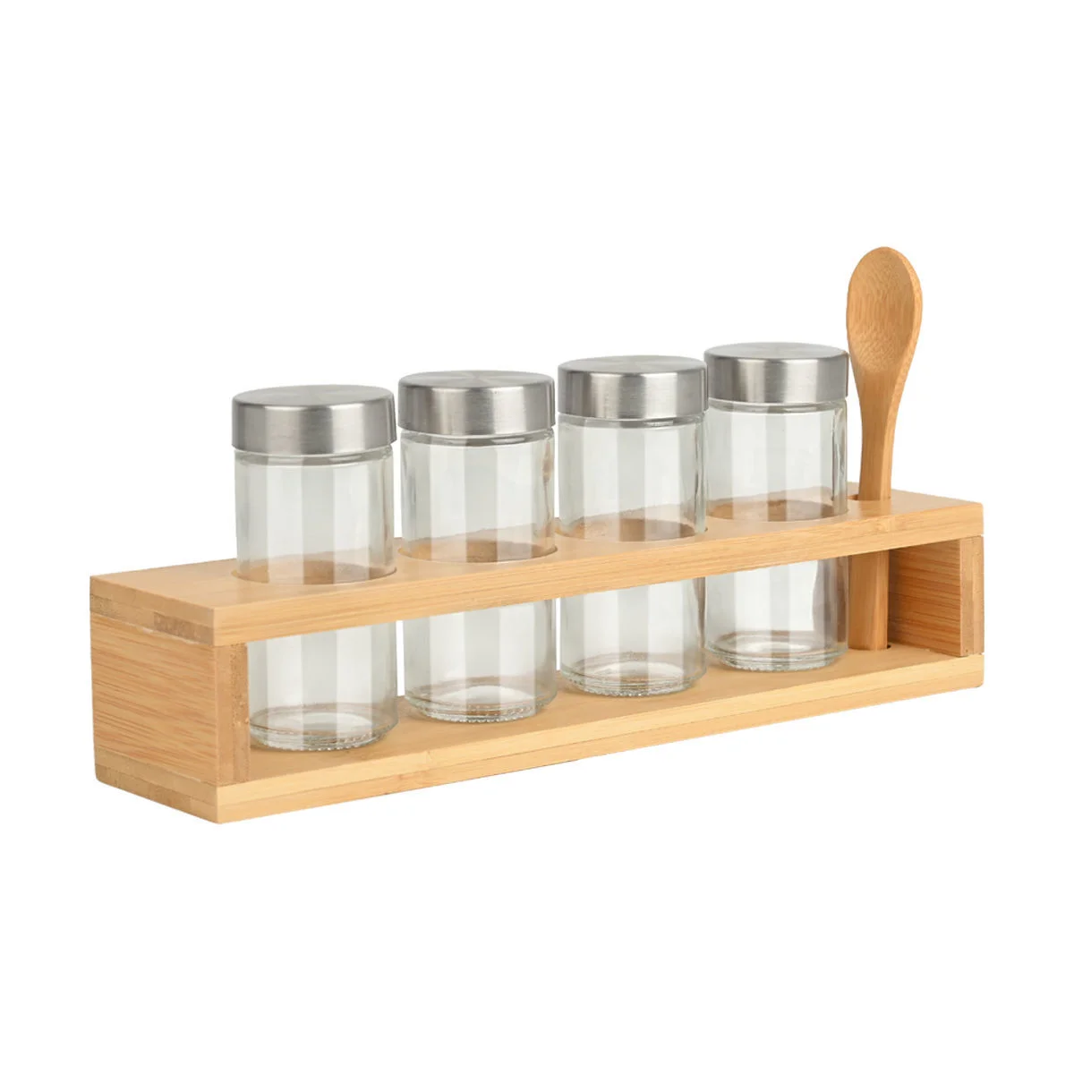 Φωτογραφία προϊόντος: ESTIA ΔΟΧΕΙΑ ΜΠΑΧΑΡΙΚΩΝ BAMBOO ESSENTIALS ΓΥΑΛΙΝΑ ΣΕΤ 6 ΤΕΜ ΜΕ ΜΕΤΑΛΛΙΚΟ ΚΑΠΑΚΙ + ΒΑΣΗ BAMBOO ΜΕ ΚΟΥ