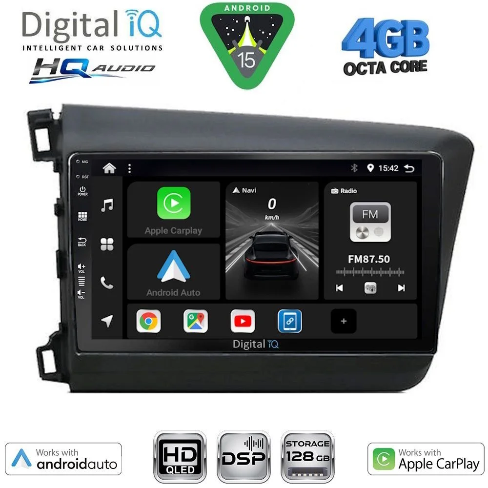 Φωτογραφία προϊόντος: DIGITAL IQ BXK 191904D_CPAA (9inc) MULTIMEDIA TABLET for HONDA CIVIC 4Doors mod. 2012-2016