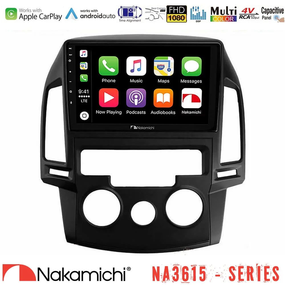 Φωτογραφία προϊόντος: Nakamichi NA3615 Series Με Wireless Carplay & Android Auto Hyundai i30 2007-2012 Manual A/C Media Station Tablet 9