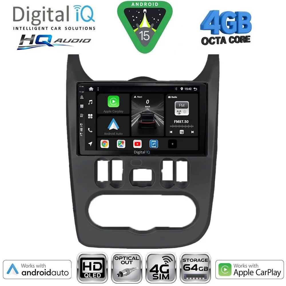 Φωτογραφία προϊόντος: DIGITAL IQ BXK 19101BL_CPAA (9inc) MULTIMEDIA TABLET for DACIA DUSTER – LOGAN – SANDERO mod. 2006-2012 (BLACK)