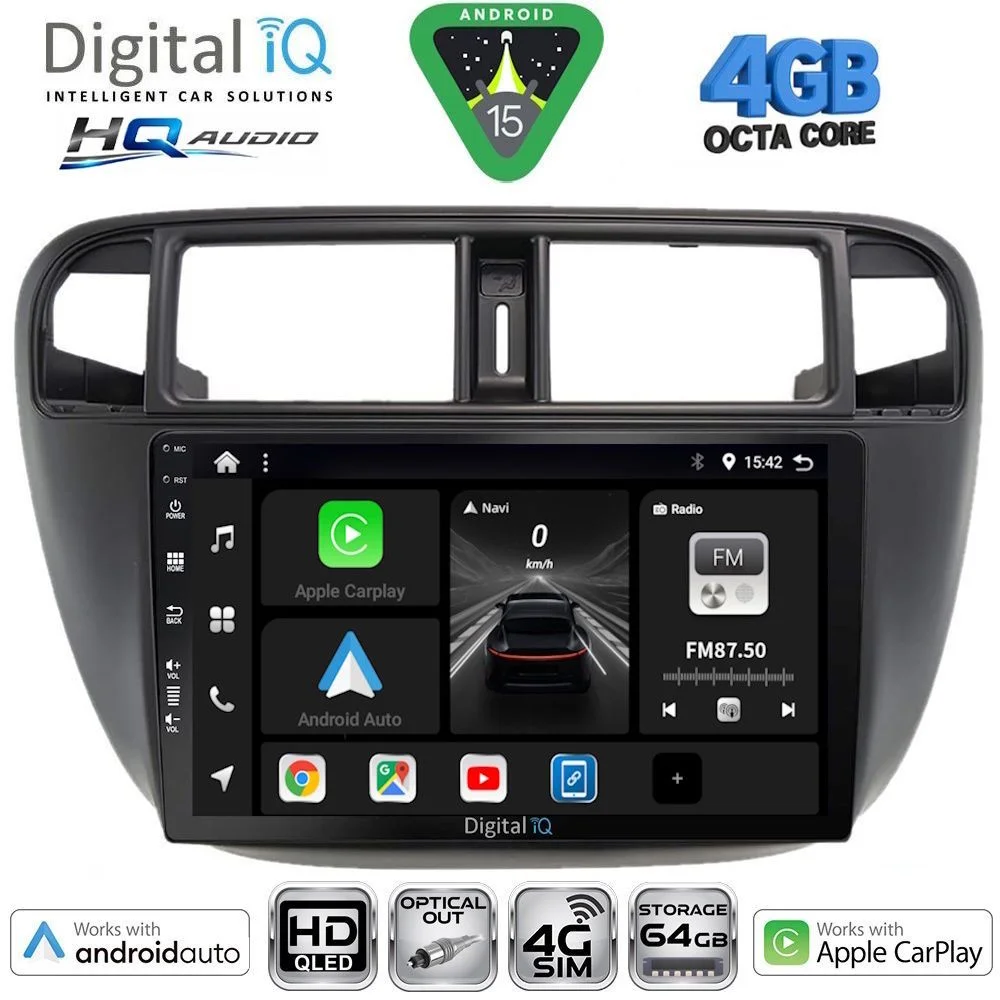 Φωτογραφία προϊόντος: DIGITAL IQ BXK 19186_CPAA A/C (9inc) MULTIMEDIA TABLET for HONDA CIVIC mod. 1995-2001