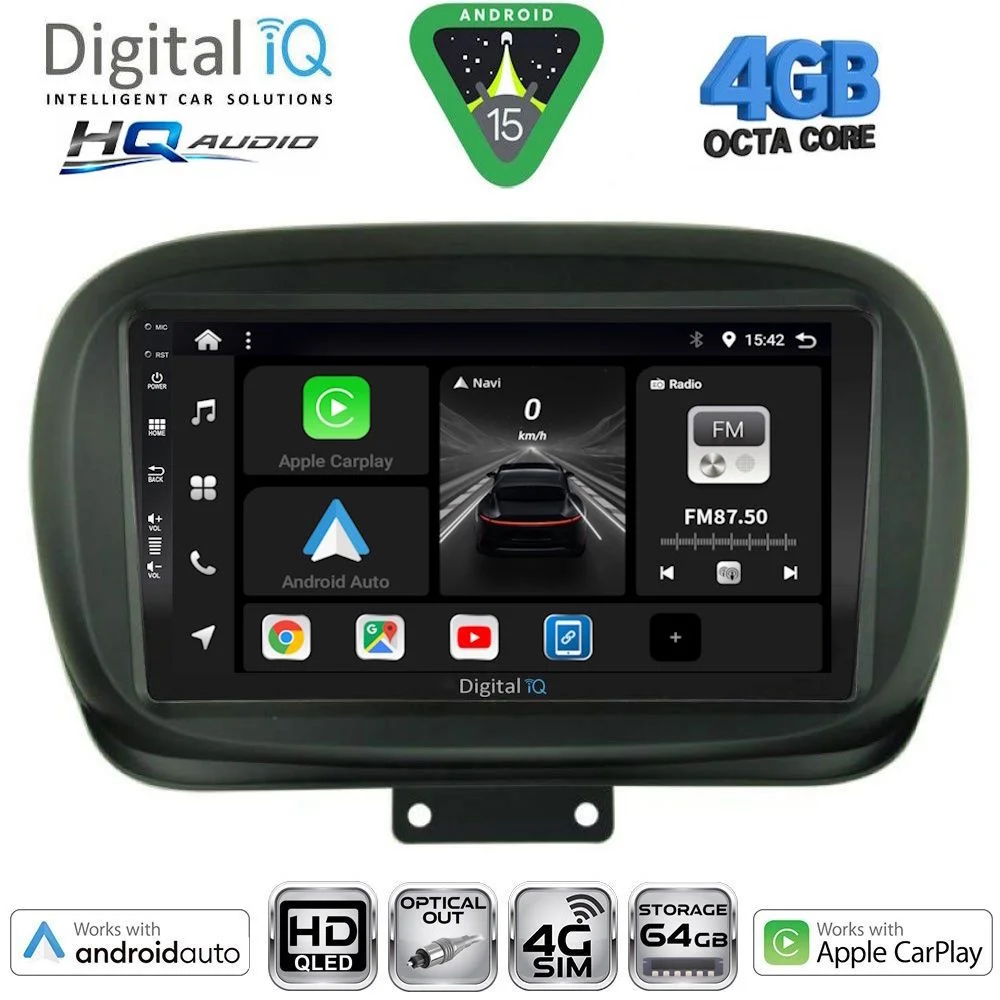Φωτογραφία προϊόντος: DIGITAL IQ BXK 19134_CPAA (9inc) MULTIMEDIA TABLET for FIAT 500Χ mod. 2014-2024