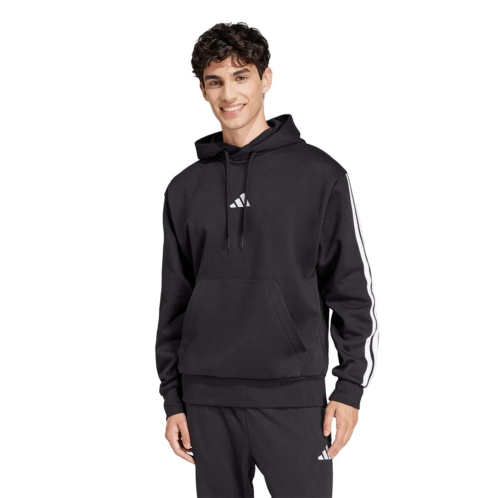 Φωτογραφία προϊόντος: adidas Sportswear Men's 3Stripes Fleece Hoodie. Μαύρο - Άσπρο JE6297 (adidas Sportswear)