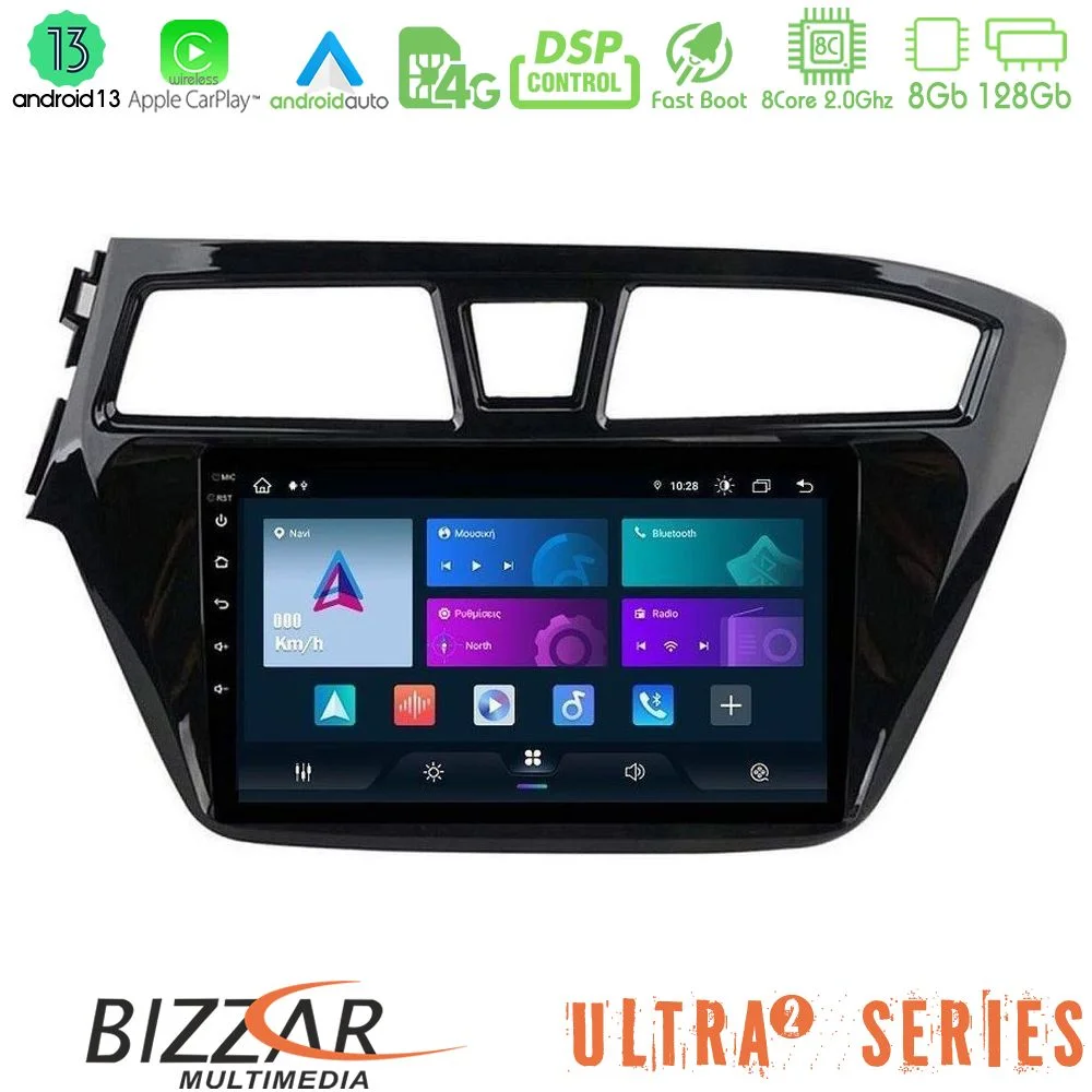 Φωτογραφία προϊόντος: Bizzar Ultra Series Hyundai i20 2014-2018 8core Android13 8+128GB Navigation Multimedia Tablet 9