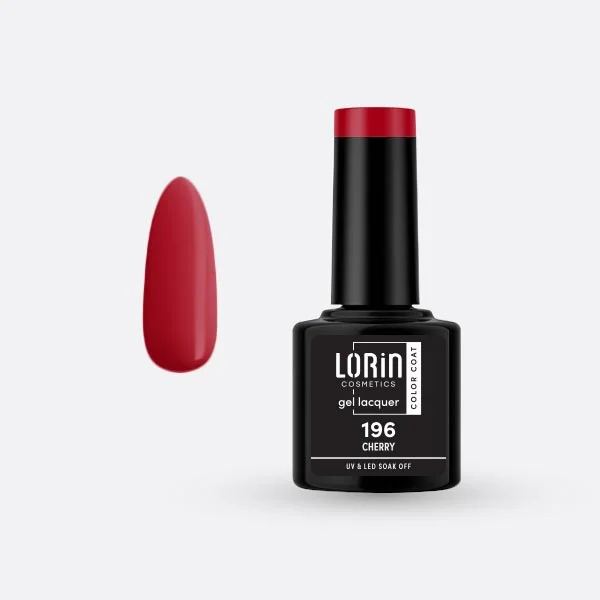 Φωτογραφία προϊόντος: Lorin Cosmetics Lorin Gel Lacquer Ημιμόνιμο Βερνίκι 8ml. #196 (Cherry)