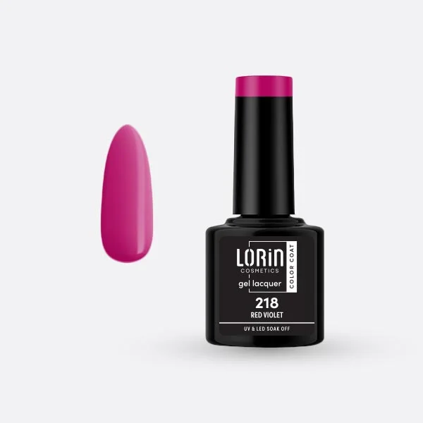 Φωτογραφία προϊόντος: Lorin Cosmetics Lorin Gel Lacquer Ημιμόνιμο Βερνίκι 8ml. #218 (Red Violet)