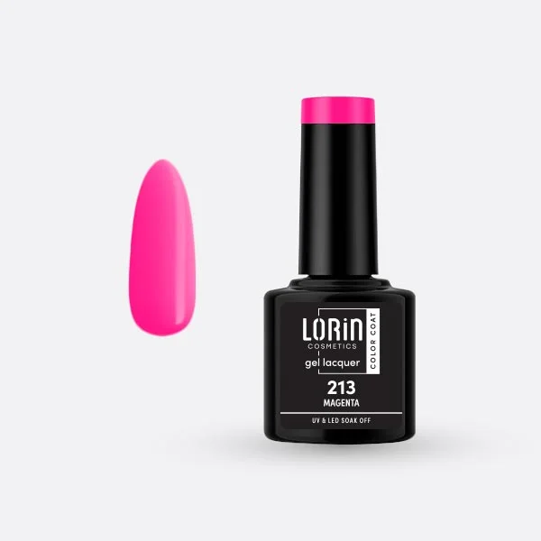Φωτογραφία προϊόντος: Lorin Cosmetics Lorin Gel Lacquer Ημιμόνιμο Βερνίκι 8ml. #213 (Magenta)