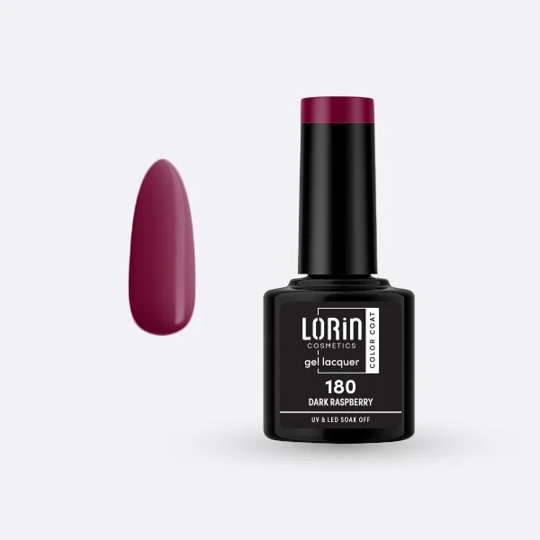 Φωτογραφία προϊόντος: Lorin Cosmetics Lorin Gel Lacquer Ημιμόνιμο Βερνίκι 8ml. #180 (Dark Raspberry)