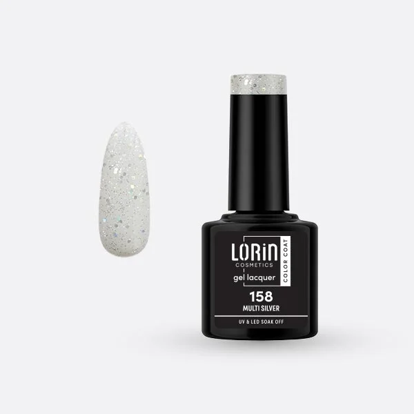 Φωτογραφία προϊόντος: Lorin Cosmetics Lorin Gel Lacquer Ημιμόνιμο Βερνίκι 8ml #158 (Multi Silver)