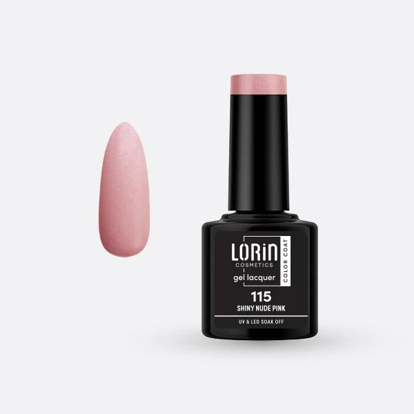 Φωτογραφία προϊόντος: Lorin Cosmetics Lorin Gel Lacquer Ημιμόνιμο Βερνίκι 8ml. #115 (Shiny Nuse Pink)