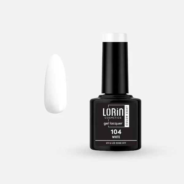 Φωτογραφία προϊόντος: Lorin Cosmetics Lorin Gel Lacquer Ημιμόνιμο Βερνίκι 8ml. #104 (white)