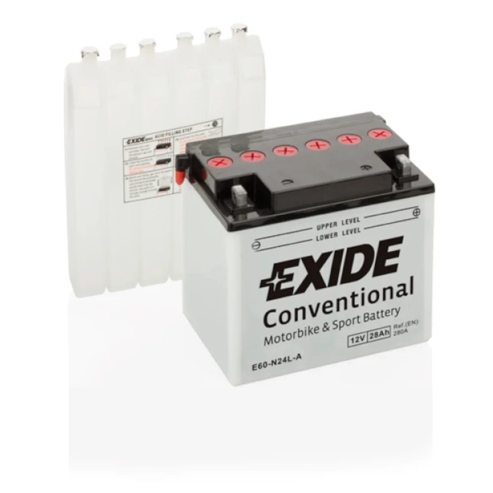 Φωτογραφία προϊόντος: Exide Technologies Μπαταρία μοτοσυκλέτας EXIDE E60-N24L-A 12V 28Ah