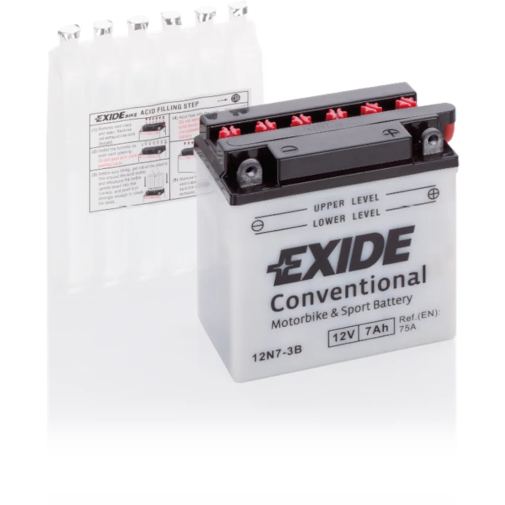 Φωτογραφία προϊόντος: Exide Technologies Μπαταρία μοτοσυκλέτας EXIDE 12N7-3B 12V 7Ah