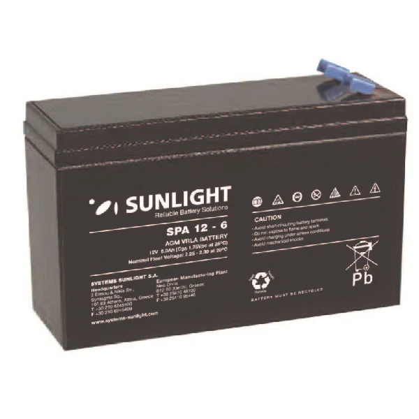 Φωτογραφία προϊόντος: Μπαταρία VRLA Sunlight SPA12-6 12V 6Ah (F2)