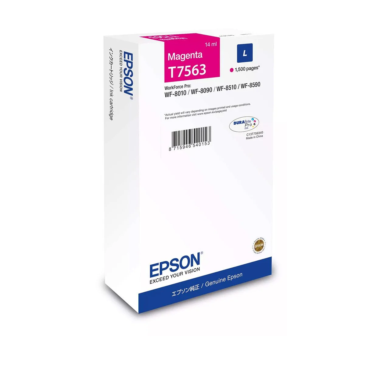 Φωτογραφία προϊόντος: Ink Epson DURABrite C13T75634N Magenta Size L 14ml 1.5K Pgs - C13T75634N
