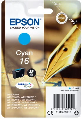 Φωτογραφία προϊόντος: Ink Epson T162240 Cyan with pigment ink - C13T16224012