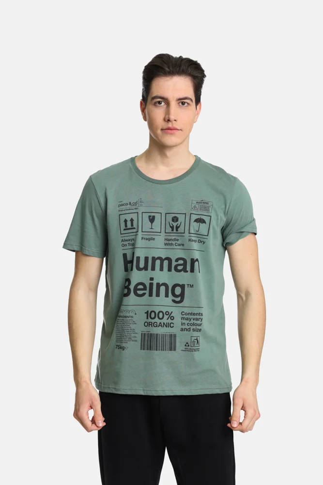 Φωτογραφία προϊόντος: Paco & Co Ανδρικό T-shirt Human Being 2431043-05 Πράσινο