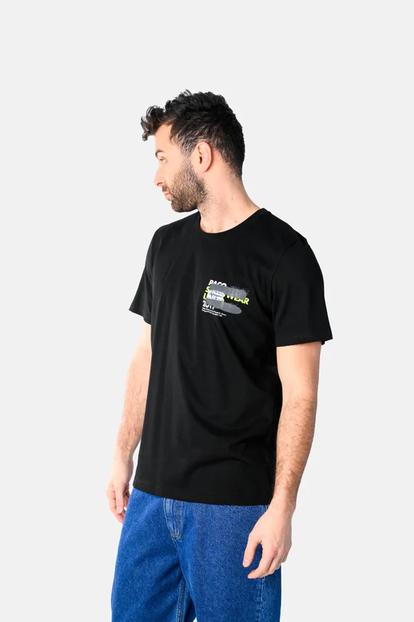 Φωτογραφία προϊόντος: Paco & Co Ανδρικό T-shirt Stamped 2531046-04 Μαύρο