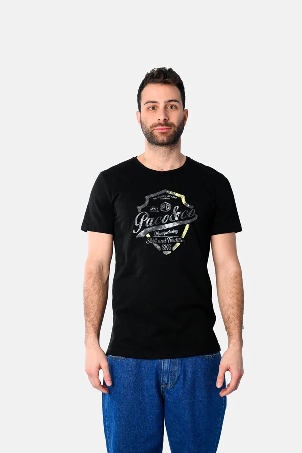 Φωτογραφία προϊόντος: Paco & Co Ανδρικό T-shirt Shield 2531019-04 Μαύρο
