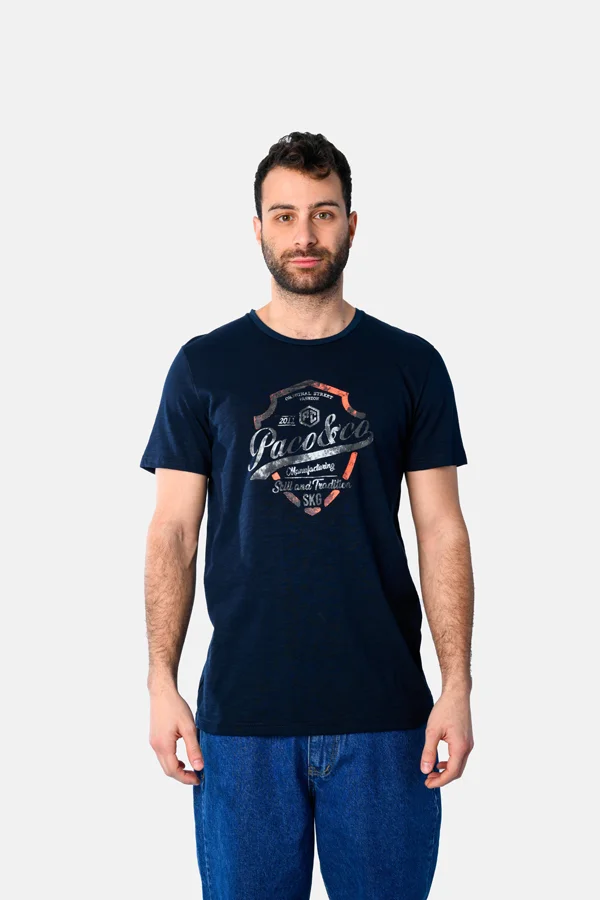Φωτογραφία προϊόντος: Paco & Co Ανδρικό T-shirt Shield 2531019-01 Μπλε