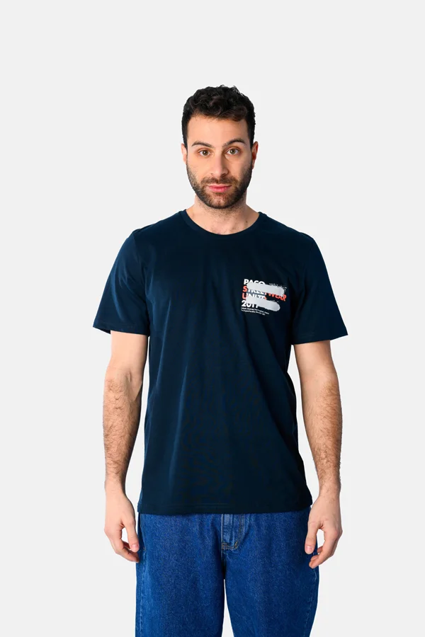 Φωτογραφία προϊόντος: Paco & Co Ανδρικό T-shirt Stamped 2531046-02 Μπλε