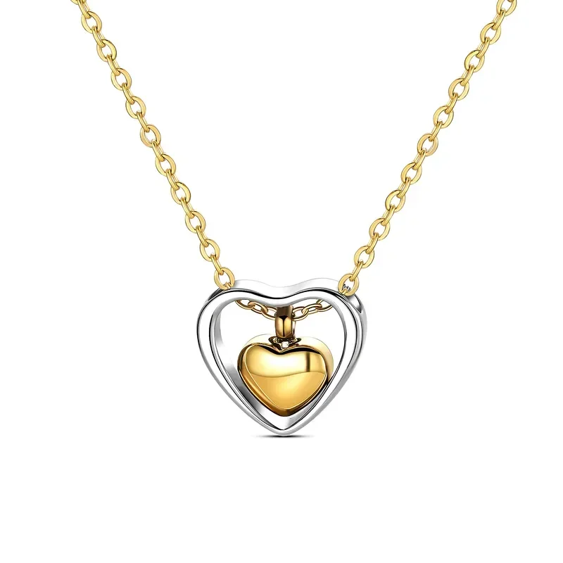 Φωτογραφία προϊόντος: Peach Jewelry Κολιέ Καρδιά Μέσα σε Καρδιά Από Ανοξείδωτο Ατσάλι 304 PVD – Επιχρυσωμένο Χρυσό 18k Χειροποίητο & Κομψό