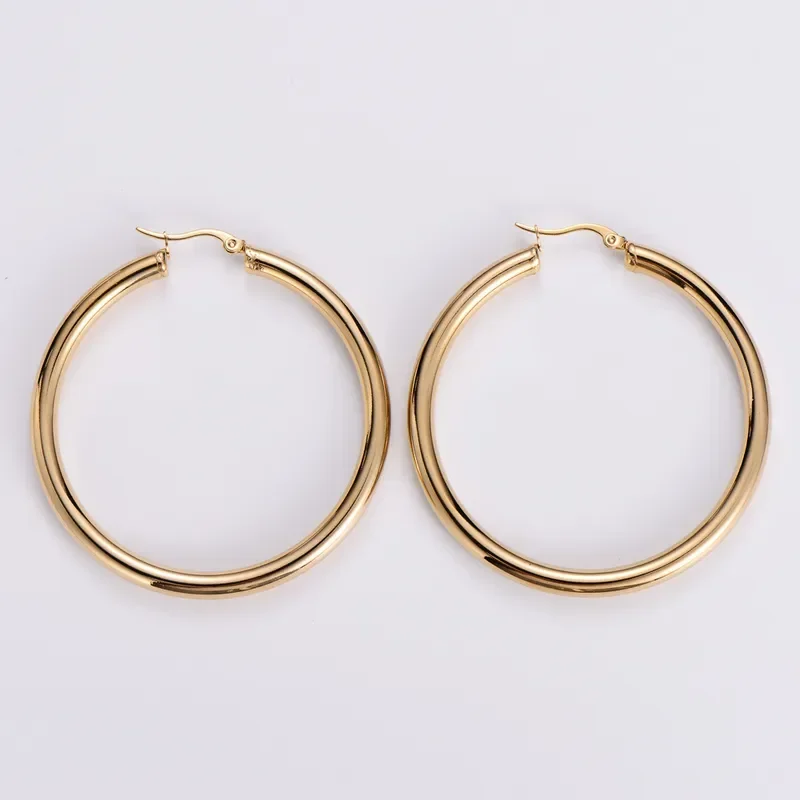 Φωτογραφία προϊόντος: Peach Jewelry Σκουλαρίκια 40mm Από Ατσάλι 304 Επιχρυσωμένα 18Κ – Αδιάβροχα & Ανθεκτικά Στο Θάμπωμα